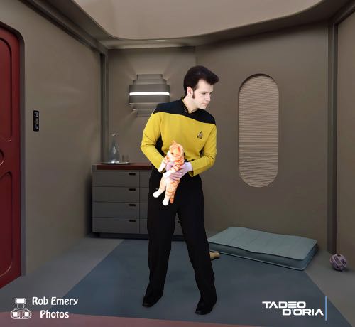 Data takes care of his cat